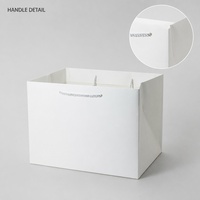 Sac cadeau en papier blanc avec poignées en corde, ouverture supérieure, pour emballage de cadeaux de détail, faveurs de fête, boutiques et personnalisation de marque