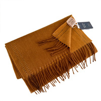 Châle long unisexe en 100% laine épaisse, imprimé numérique, double face, patchwork géométrique, à franges, collection automne-hiver