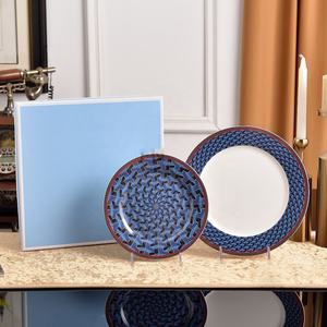 Ensemble de vaisselle en porcelaine à motif végétal nordique, best-seller, 4 pièces, assiettes en céramique stéréoscopiques - Product Image 6