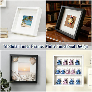 Marco de Fotos Grueso <span class=keywords><strong>IKEA</strong></span> Sannahe de 25x25cm, Marco de Fotos Tridimensional, Marco de Fotos para Almacenamiento y Exhibición - Product Image 6