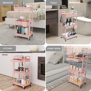 Chariot de rangement multi-usages à 3 niveaux avec tiroir, OEM/ODM, pour panneaux perforés, idéal pour le bricolage - Product Image 5