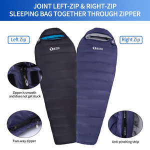 Campeggio all'aperto mummia adulto sacco <span class=keywords><strong>a</strong></span> <span class=keywords><strong>pelo</strong></span> anatra imbottitura antivento impermeabile 0 ~ 5 valutazione di temperatura personalizzabile Logo di colore per - Product Image 6
