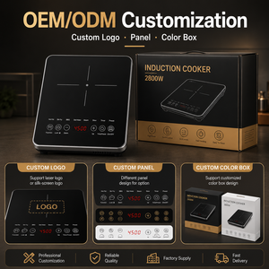 เตาแม่เหล็กไฟฟ้าแบบเหนี่ยวนำเดี่ยว OEM รุ่นกำลังไฟสูง แผงเซรามิก สแตนเลส อุปกรณ์ครัวในบ้าน เตาไฟฟ้า KI02022 - Product Image 4