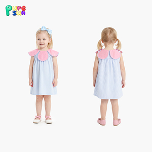 Puresun Abiti Estivi per Bambine 10-12 Anni, Colletto a Petalo, Cotone Traspirante, Lunghezza al Ginocchio, Prezzo all'Ingrosso OEM/ODM - Product Image 1