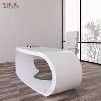 Idée de Table de bureau de petit espace Table de chef de direction blanche moderne avec chaises Table de bureau de médecin de bureau dentaire blanc brillant