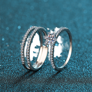 New Arrival 0.33 Ct Moissanite D VVS 925 Sterling <b>Silver</b> Jewelry Wedding Bands for Women and <b>Men</b> Tail <b>Rings</b> - Product Image 1