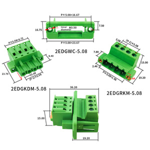 5.08mm pitch thông qua tường hoặc bảng điều khiển plug-in loại khối thiết bị đầu cuối với mặt bích 2-24 P XK2EDGWC-5.08 2 EDGRKM 2 EDGKDM mùa xuân loại lug - Product Image 2