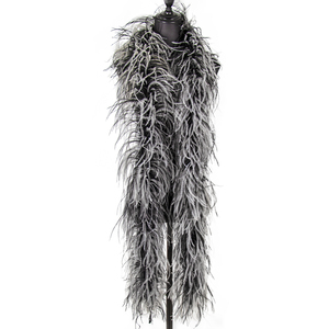 Usine haute <span class=keywords><strong>couture</strong></span> noir et blanc couleur mixte avec plumes d'autruche robes boa <span class=keywords><strong>couture</strong></span> plumes accessoires - Product Image 6