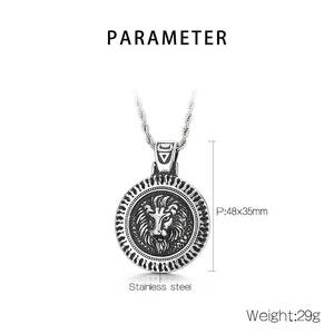 Collar de Moda con Colgante de León, <span class=keywords><strong>Rey</strong></span> de las Bestias, Estilo Punk Vintage Hip Hop, de Acero Inoxidable, para Hombre y Mujer, Venta al Por Mayor - Product Image 3