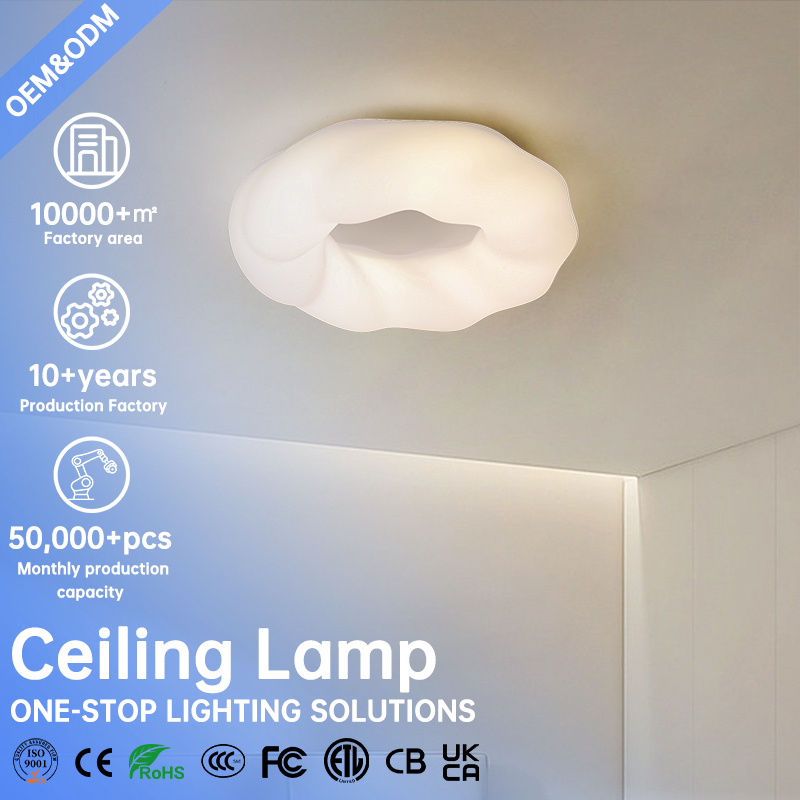 LED Ceiling Lamp Smart Remote Control Adjustable Color Temperature Ra97 Surface Mounted 6000K for Living Rooms Bedrooms Dining