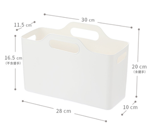 Panier de rangement pour articles divers en plastique écologique pour la maison, petit, avec poignée, rectangulaire, transparent, pour le bureau et la salle de bain - Product Image 6