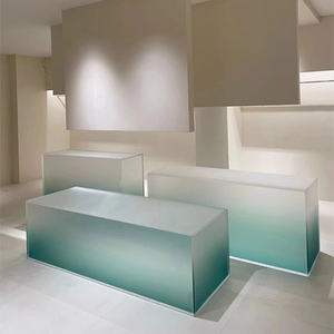 <span class=keywords><strong>Comptoir</strong></span> d'exposition en acrylique dégradé personnalisé, finition mate givrée, pour boutique de mode et showroom de vente au détail - Product Image 1