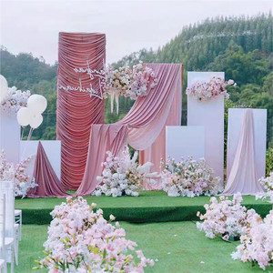 Toile <span class=keywords><strong>de</strong></span> fond <span class=keywords><strong>de</strong></span> mariage en tissu extensible effet vague d'eau en soie glacée pour scène, salle, événement, théâtre, décoration - Product Image 4
