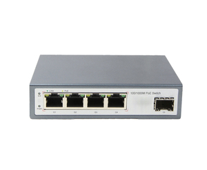 Convertidor de Medios de Fibra Óptica Monomodo Gigabit de 5 Puertos, 4 Puertos 10/100/1000M + 1 Puerto 1000M SC/LC POE - Product Image 1