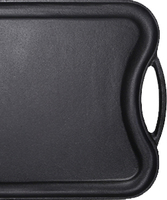 Plaque de cuisson réversible pré-assaisonnée en fonte noire avec double poignée pour barbecue et camping