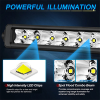 Nouvelle barre lumineuse LED combinée spot et faisceau large de 20 pouces, en aluminium fin, 12V 90W 9000 Lumens, pour éclairage de véhicules tout-terrain