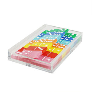 Juego de bloques de dominó con brillo acrílico, juego de seis dominó Jumbo de dominó, doble 9 piezas - Product Image 3