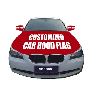 100% polyester Promotion couverture de voiture drapeau numérique sérigraphie drapeau personnalisé français voiture moteur capot drapeaux