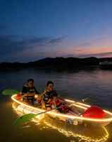 Kayaks transparents Crystal Clear, kayak de tourisme pour 2 personnes, canoë à fond transparent avec lumières LED
