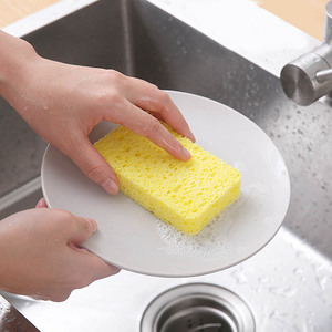 Wood Pulp Sponge Block Rectangle Super Absorbent Kitchen Dishwashing Cleaning Pad For Pots And Pans - Product Image 1
