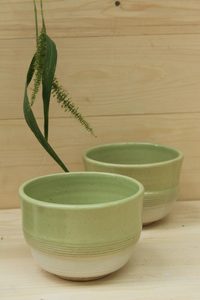 ชามเซรามิกสโตนแวร์คุณภาพสูง งานแฮนด์เมด เผาด้วยอุณหภูมิสูง ใช้กับไมโครเวฟได้ สีเขียวมิ้นท์เคลือบเงา ลายชนเผ่า - Product Image 3