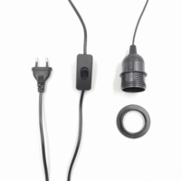 Prise UE 303 Interrupteur E27 Support de Lampe Demi-Griffe Cordon d'Alimentation en Plastique 1,8m Suspension Luminaire LED Fil de Douille d'Ampoule