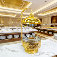 Goldener Runder Hängender Edelstahl Hot Pot Gasbetriebener Buffet-Speisenwärmer für Hotels und Restaurants