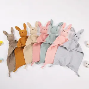 Новое хлопковое слюнявчик для младенцев, защитное одеяло для кукол, кроликов, прорезыватель для животных, соска для малышей, полотенце для успокаивания, полотенце для кролика