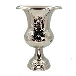 แจกันอลูมิเนียมฐานหินอ่อนสำหรับ2024ห้องนั่งเล่นแจกันอลูมิเนียมโกศต้นไม้ดีไซน์ใหม่ล่าสุด - Product Image 4