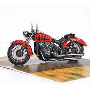 Tarjeta de Cumpleaños Clásica con Diseño de Motocicleta, Tarjeta de Felicitación 3D para Hombres, Tarjeta del Día del Padre para Él, Abuelo, Papá, Manualidades en Papel, Laminación Brillante - Product Image 5