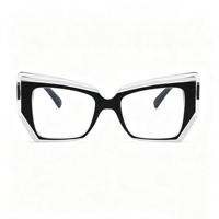 Lunettes anti-lumière bleue SM876 Cat-Eye pour femmes et hommes, monture optique en PC, lunettes à angles vifs, verres en résine transparente