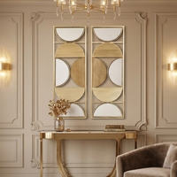 Miroirs muraux en métal pour la décoration intérieure de la maison, 120,02*3,18*43,18CM, miroir décoratif en bois et en métal à poser au mur