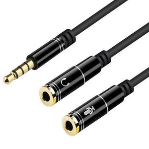 Cantell 골드 도금 3.5mm 잭 헤드폰 + 마이크 오디오 분배기 Aux 연장 케이블 30cm - Product Image 3