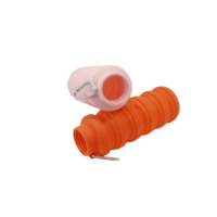 Bouteille d'eau pliable en silicone réutilisable, anti-fuite, avec logo personnalisé, 500 ml, qualité alimentaire, mousqueton inclus, pour la gym, le camping et la randonnée