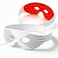 Masque oculaire de luminothérapie rouge LED, appareil de photothérapie pour les cernes, masseur oculaire anti-âge, masque de sommeil portable