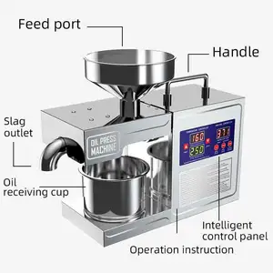Mini máquina de prensado de aceite para el hogar, extractor de aceite de prensado en frío de granos de semillas