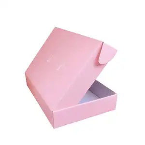 Dapat Disesuaikan 3 Lapisan Pink Cardbox Kemasan Kertas Mailer Lipat Polos Pesawat Karton Bergelombang Kotak Surat dengan Logo