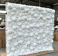 Mur floral artificiel imperméable 5D en soie blanche pour décorations de mariage, fond de scène et réceptions événementielles