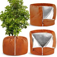 Housse de protection hivernale en tissu Oxford pour plantes d'extérieur, résistante au gel, avec cordon de serrage et fermeture éclair, pour pots de fleurs et plantes, modèle antigel