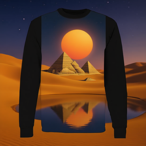 Camiseta de manga larga con mitología de la pirámide de la Esfinge del antiguo Egipto - Product Image 3