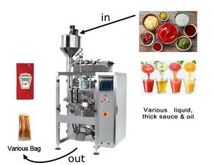 Mesin pengemas kantung segel Sachet, pasta makanan ringan cair minuman, kemasan madu, Jus buah, saus tomat otomatis