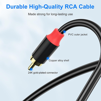 3-en-1 Gold PVC Polybag Stock RCA Cable USB C 3,5mm Audio 2RCA Adaptador para computadora Reproductor de DVD Micrófono Monitor Altavoz