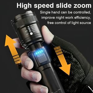 ไฟฉาย LED สีขาวแบบชาร์จ USB 1200 ลูเมน ไฟฉายยุทธวิธี - Product Image 3