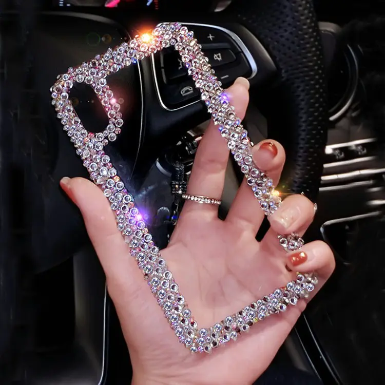 Luxury Bling Glitter Crystal Rhinestone Diamond Phone Cases For iphone 14 13 Pro XS Max 12 11 XR Bumper Clear Protective Cover