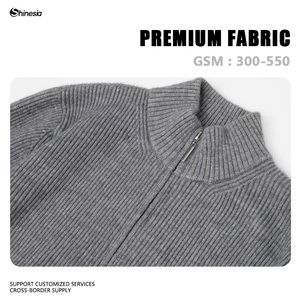 OEM <span class=keywords><strong>Homme</strong></span> <span class=keywords><strong>Cachemire</strong></span> Manches Longues Fermeture Éclair Veste Courte Tricots Logo Personnalisé Hiver <span class=keywords><strong>Col</strong></span> <span class=keywords><strong>Roulé</strong></span> Zip Up Tricoté Laine Cardigan <span class=keywords><strong>Pull</strong></span> - Product Image 3