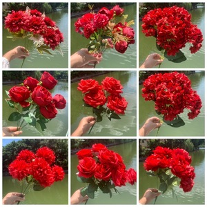 Decorazioni per Matrimoni [Serie Rosso Brillante] Bouquet di Fiori Artificiali e Decorazioni per Soffitti <span class=keywords><strong>con</strong></span> Rose, Gigli, Tulipani e Phalaenopsis - Product Image 5