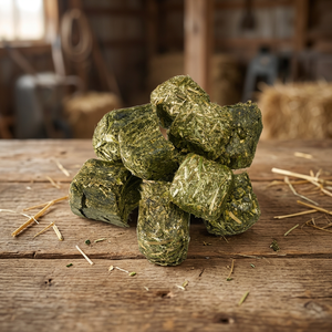 Heno de Alfalfa Premium en Pellets y Cubos para Caballos, Ganado, Cerdos, Peces y Perros - Empaque de 45kg/600kg |   ALFALPHA HAY - Product Image 3