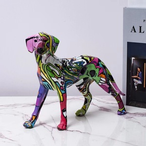 Decorazione della casa di alta qualità ornamenti <span class=keywords><strong>animali</strong></span> artefatti colorati statue di cani resina figurine di Bulldog francese scultura - Product Image 5