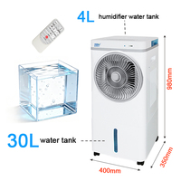Pasokan Langsung Pabrik Model Baru AC Evaporatif Portabel dengan Timer 24 Jam, Tangki Air 4L+30L, dan Pelembap Semprot