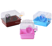 Cage à hamster en fil d'or pour petits animaux de compagnie, cage d'élevage en plastique de style campagnard avec un design simple